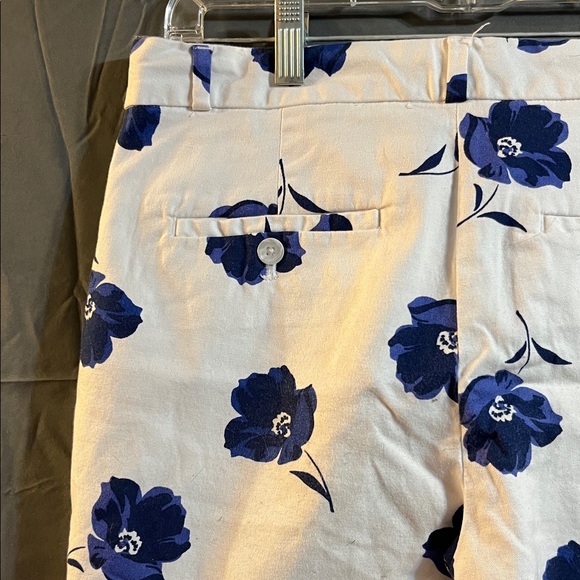 Banana Republic Floral White & Blue Shorts Women's Size 6 Whimsy - Picture 3 of 7